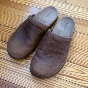 LL Bean Womens Brown Go-Anywhere Clogs Size 7 M Nubuck